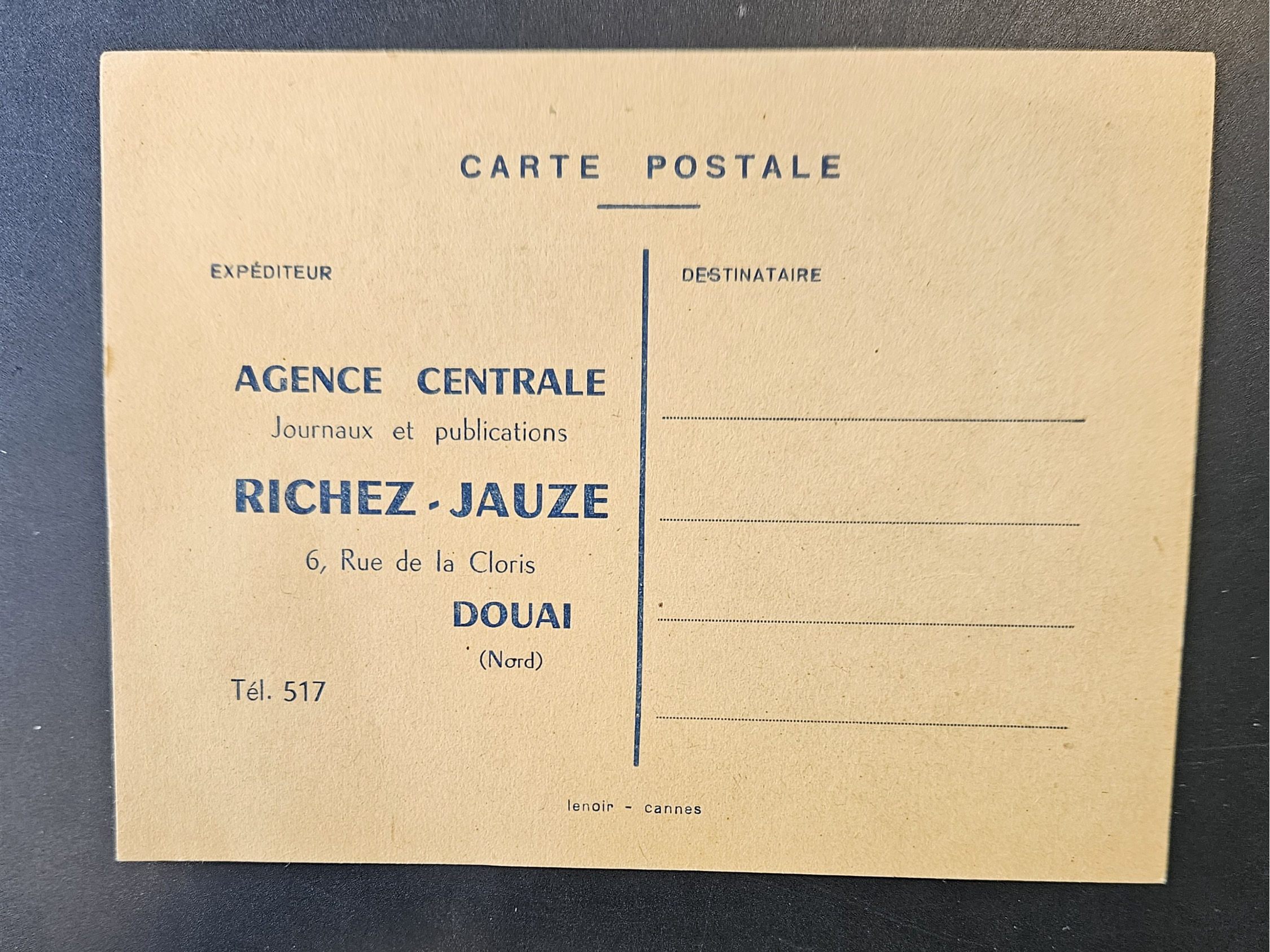 Histoire meuclet distributions 1990 carte postale agence centrale journaux et publications richez jauze douai